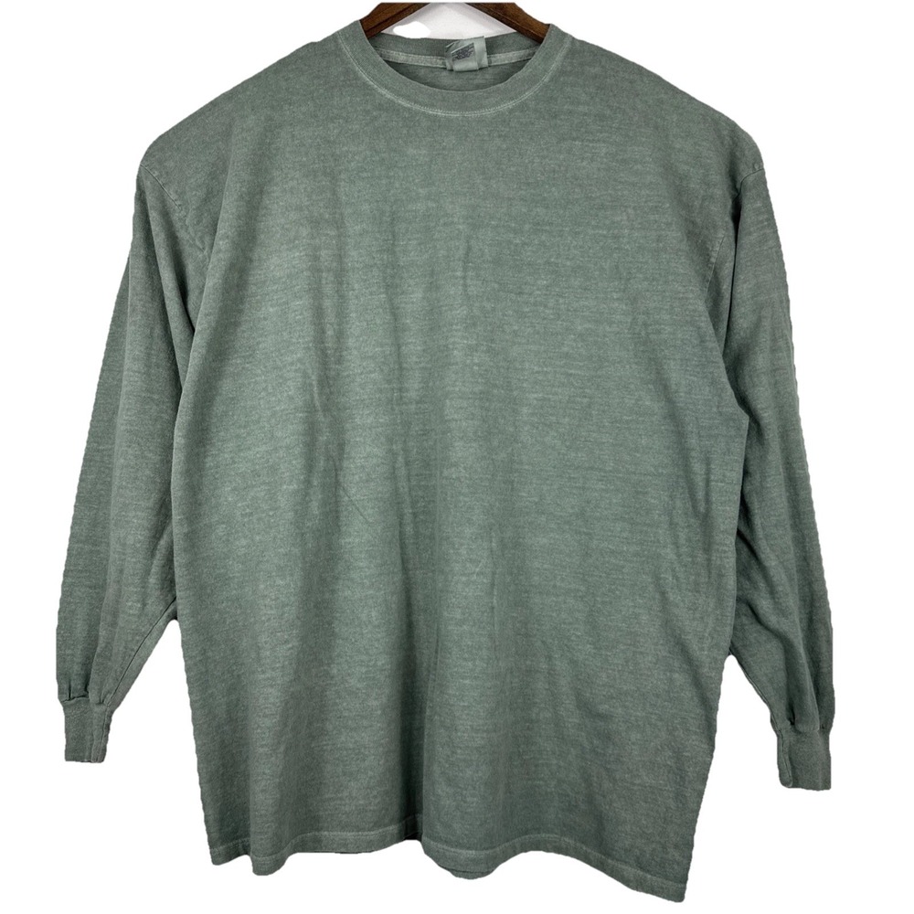 Vintage Oarsman‎ 913 T-Shirt Mens 2XL Green 100% Cotton Long Sleeve Made USA 90s